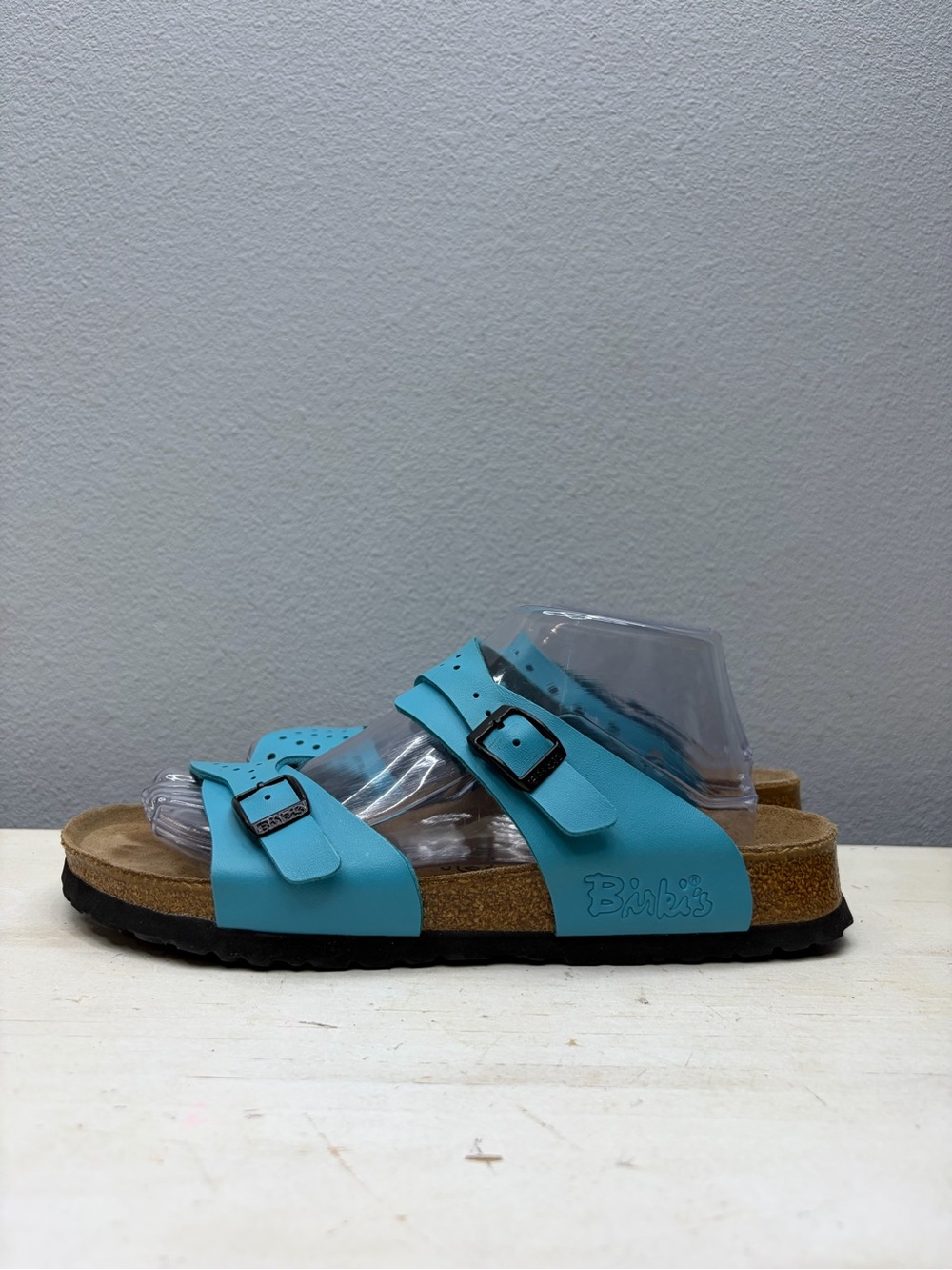 Birki’s By Birkenstock Blue Leather Freeport Double Strap Sandals Size 9
